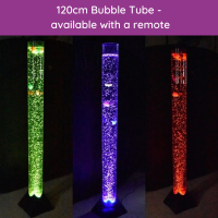 Three 120cm Bubble Tubes each displaying a different colour
